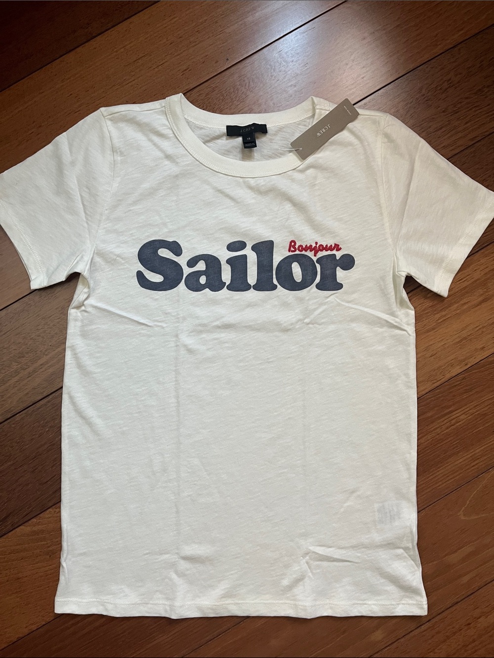 NWT J. Crew French Slogan Tee